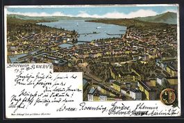 Litho Geneve, Totalansicht aus der Vogel