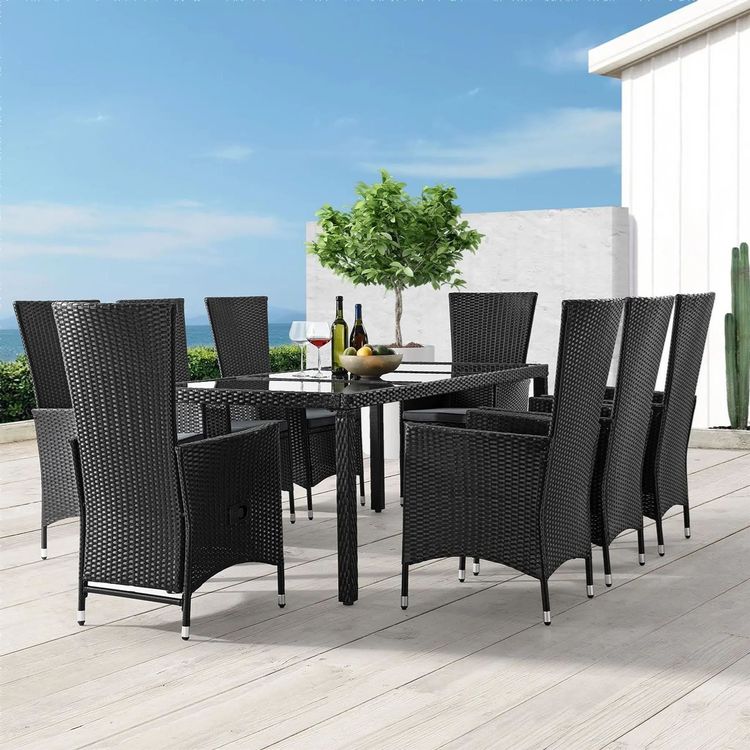 Polyrattan Gartenmöbel 9teilig und wetterfest Sitzgarnitur Kaufen