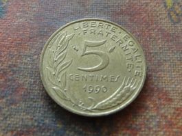 FRANCE  5 Centimes  1990