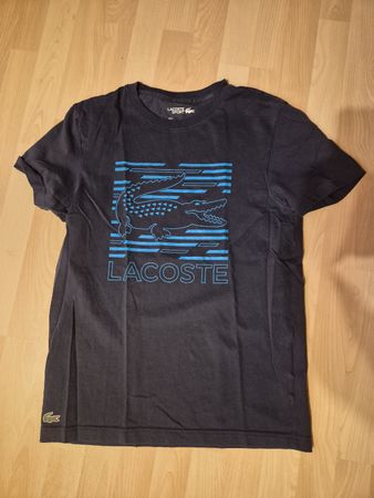 T-Shirt Lacoste blau mit Grafik Print Grösse L