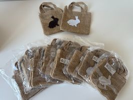 9 x Kleine Jutesack-Set "Häschen" - 2-teilig