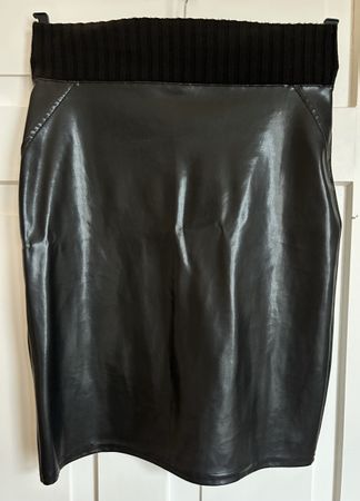 Morgan Black Faux Leather Skirt, Size S, EUC!