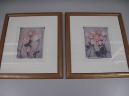 2 x Bilder Rosen in Pastellfarben hinter Glas Claire Lerner