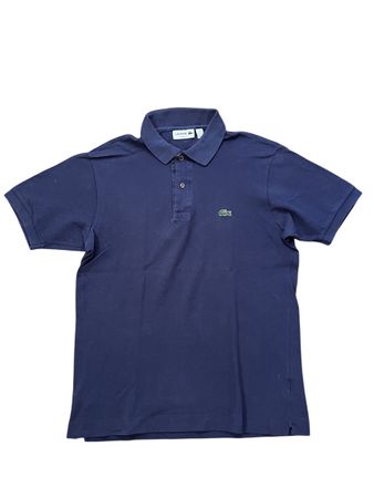Polo Lacoste bleu marine, taille S, parfait pour l'été!