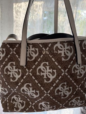 Guess Shopper Tasche braun/weiss mit Innenbeutel guter Zusta