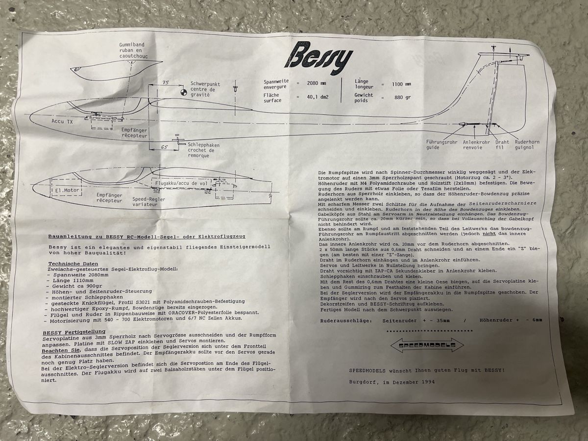 RC Modellbau: RC Modellflugzeug Bausatz Bessy  – Gebraucht aus Zürich von SuterB79 4