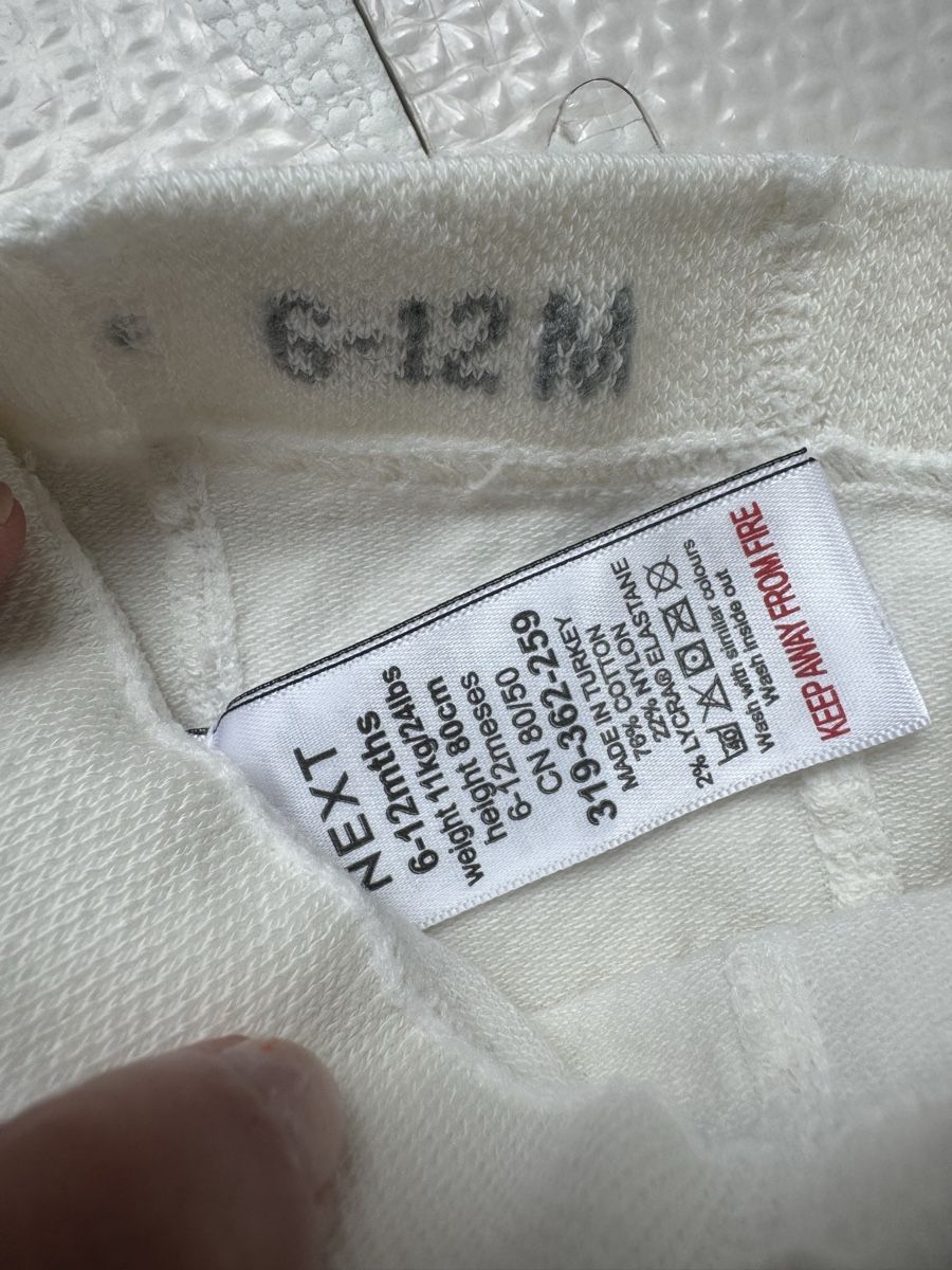 Collant & Leggings: Next Strumpfhose,Gr. 6-12 Mon.,Weiss mit Herzmuster! – Nuovo (secondo la descrizione) da Arbon venduto da leu_g29t 1