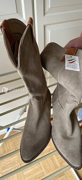 Damens Cowboystiefeletten Aus Wildleder - Western Ankle Boots Für Festival & Alltag