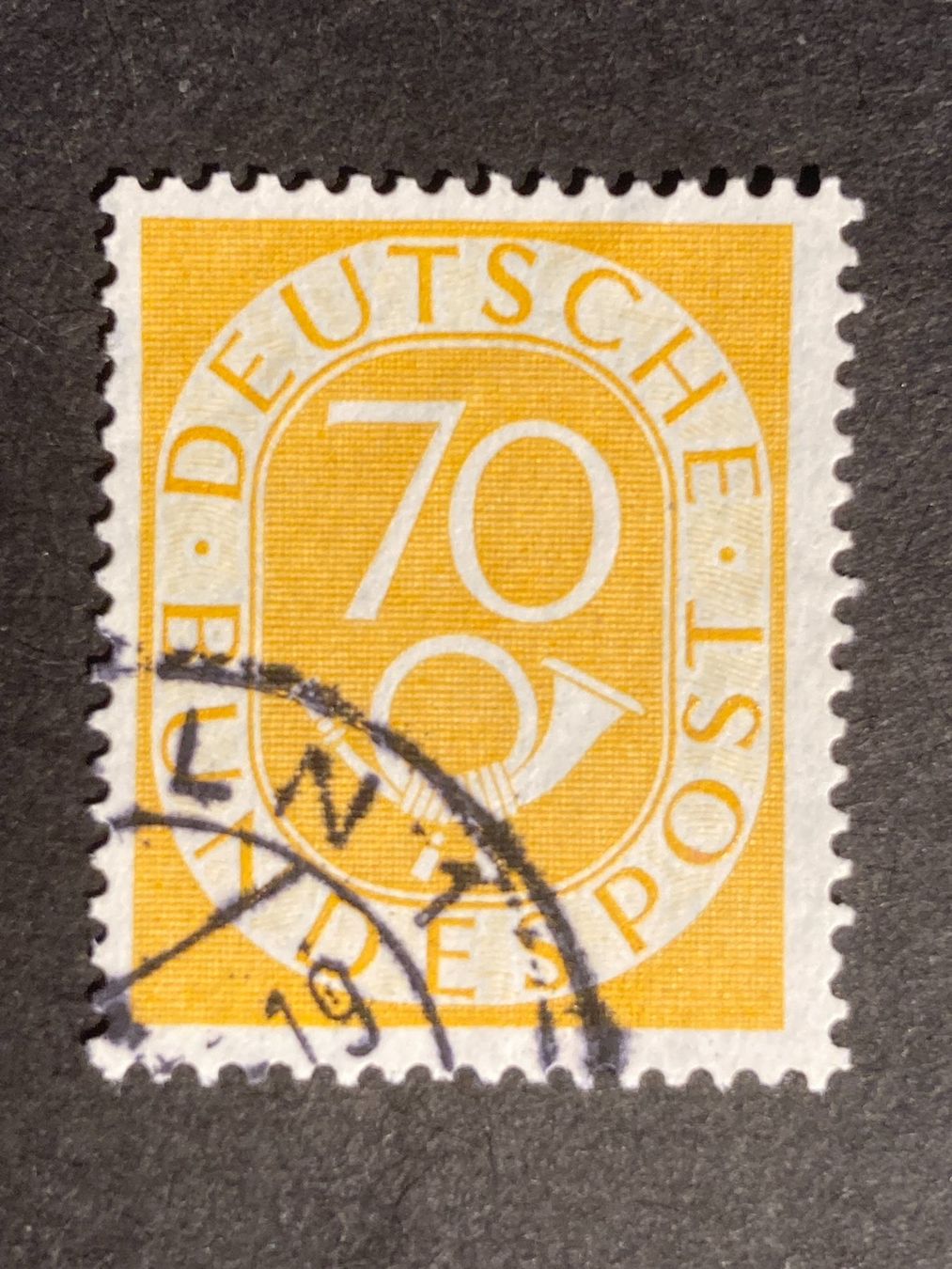 Tutti i francobolli: BRD 1951 Posthorn 70 Pf. gestempelt – Usato da Winterthur venduto da schnueps