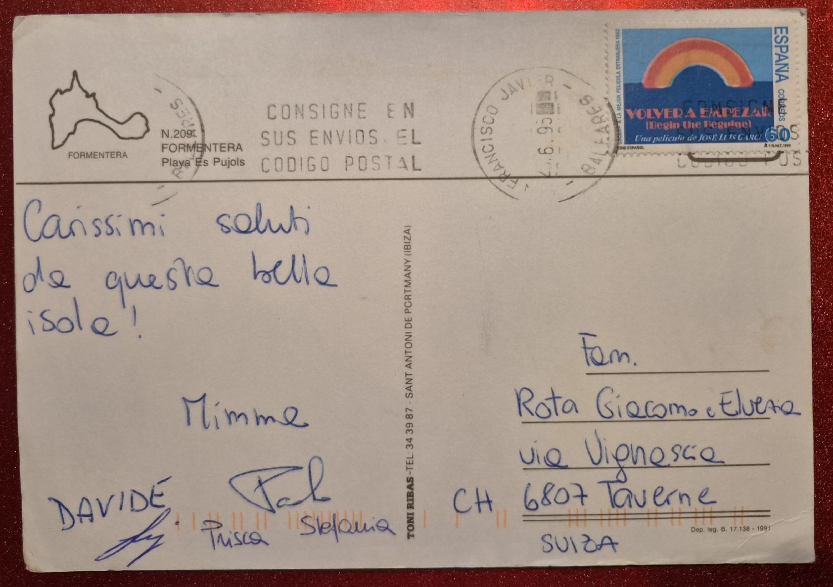 Ansichtskarten: Formentera Spanien 1995 – Gebraucht aus Melchnau von Arthurius 1