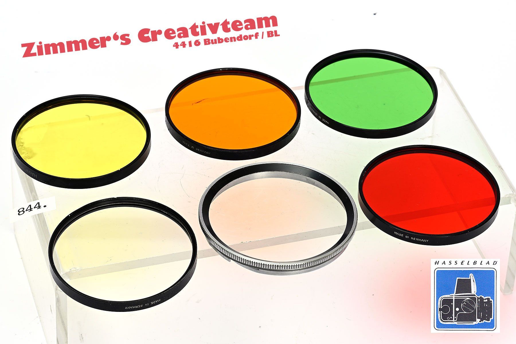 Hasselblad Obiettivi: 5 Hasselblad Zeiss Einlege-Filter 63mm + Ring, V-System – Usato da Bubendorf venduto da zimmers_creativteam