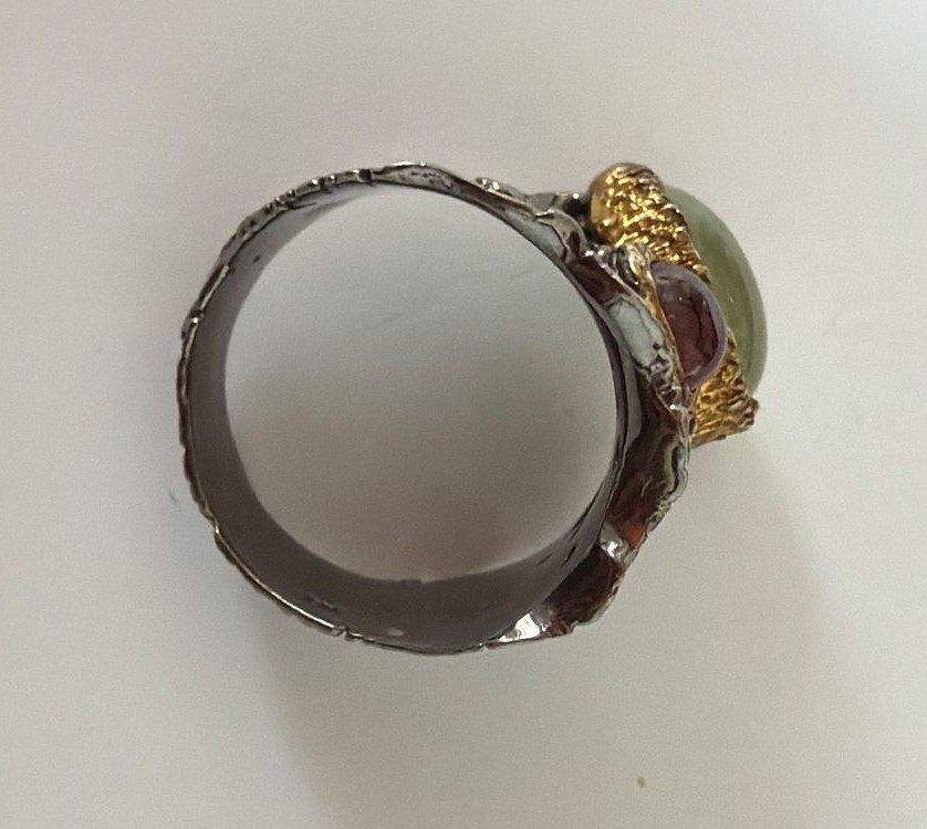 Ringe: kunstvoller Statement-Ring Silber 925 mit Steinen - Unikat – Gebraucht aus Ruggell von Zuza888 3