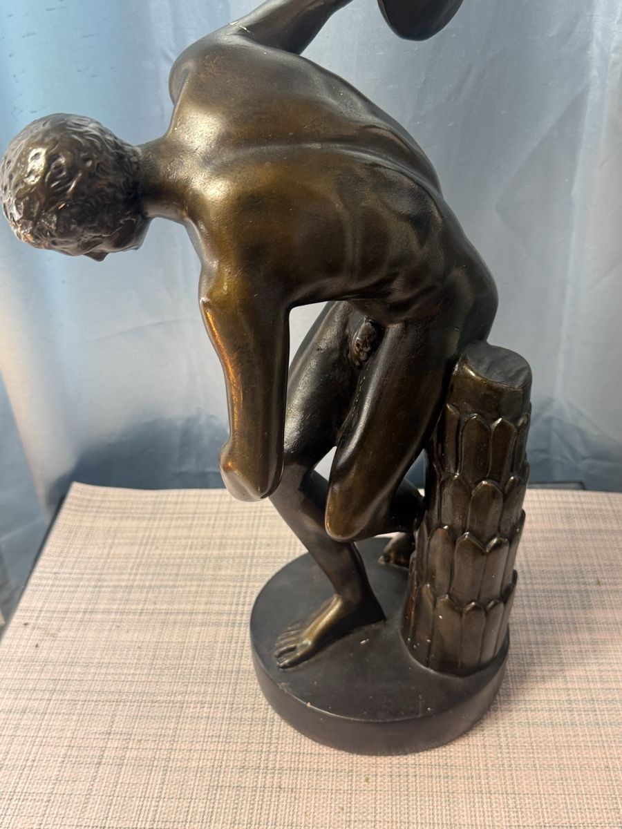 Sculture & Statue: Diskuswerfer / Athletenfigur, bronziert, ca. 40 cm – Usato da Grenchen venduto da swiss.antiques 6