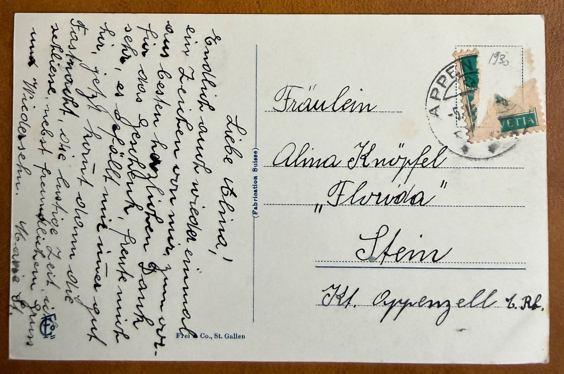 Cartoline postali: Appenzell - Panorama 1930 – Usato da Lutry venduto da Ediego 1