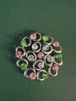 Vintage Brosche mit bunten Steinen