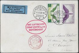 1930 CH ZEPPELIN Basel Aufgabe o Romanshorn F12+15 ab 1.-