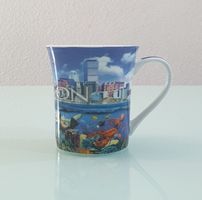Boston Tasse Sammeltasse blau - Meer / Meerestiere / Gebäude