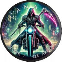 Grim Reaper Cyberpunk 2024 Maple Leaf 1oz SILBER -COLOR EDIT