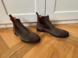 Santoni Chelsea Boots Wildleder Grau Gr. 43