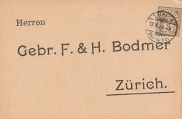 Federalbank-Zürich-Karte 1899