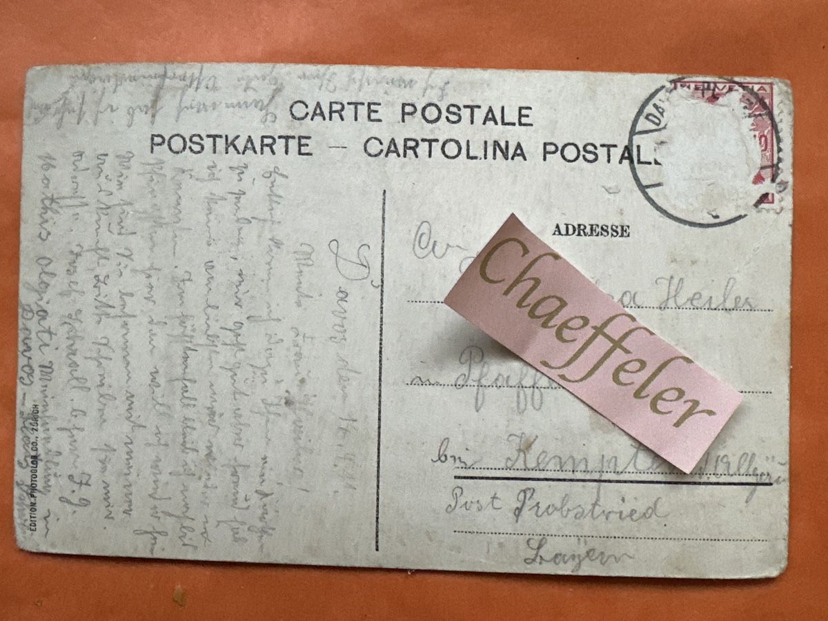 Ansichtskarten:  1911 Davos Platz mit Seehorn – Defekt aus Zürich von Chaeffeler 3