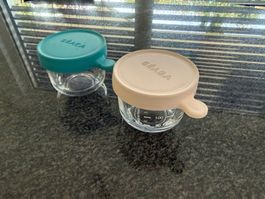 2x Beaba - Portionsbehälter aus Glas 150 ml