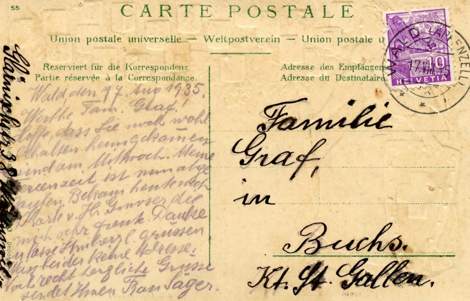 Cartoline postali: Wald Appenzell – Usato da Ruggell venduto da spalkur42 1