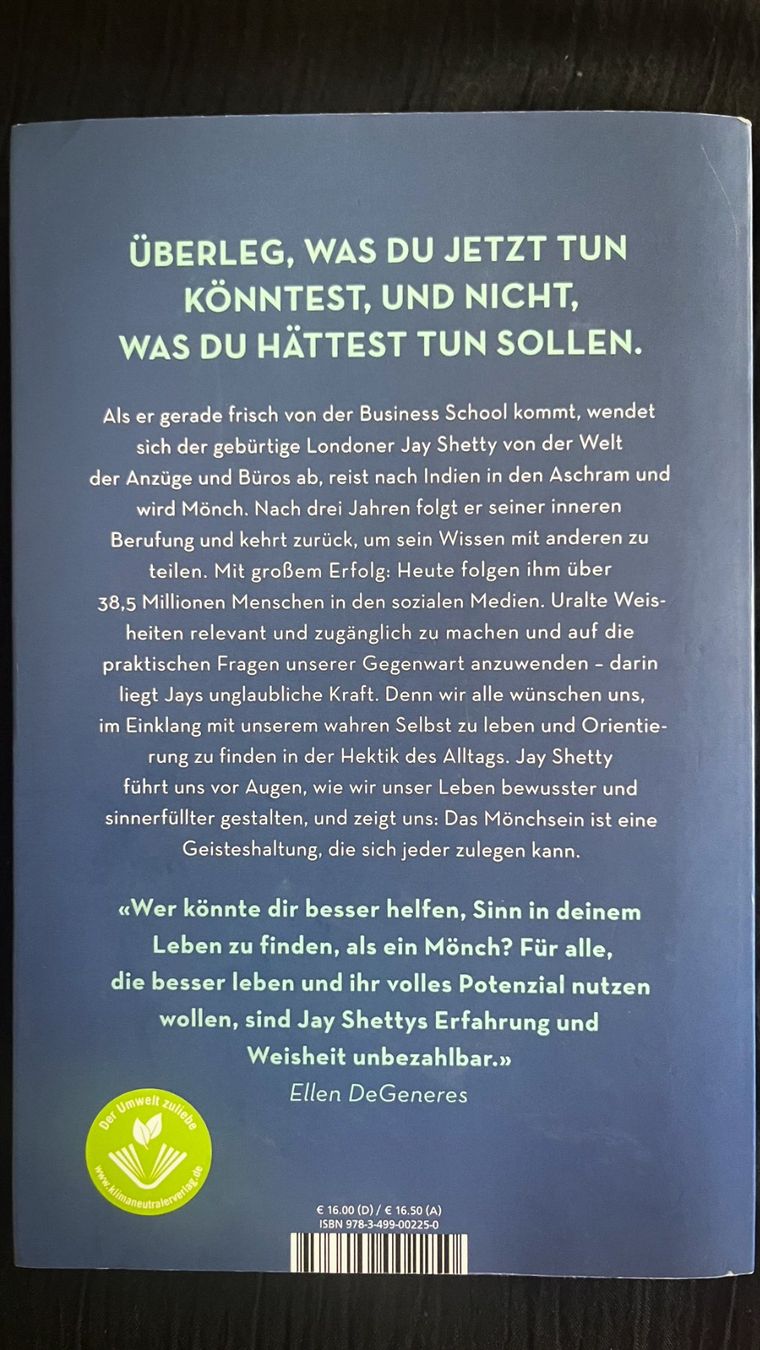 Libri: Das Think Like A Monk-Prinzip von Jay Shetty – Usato da Basel venduto da Summerlady 1