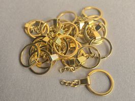 Schlüsselanhänger Ringe 24x Gold Basteln DIY Metall