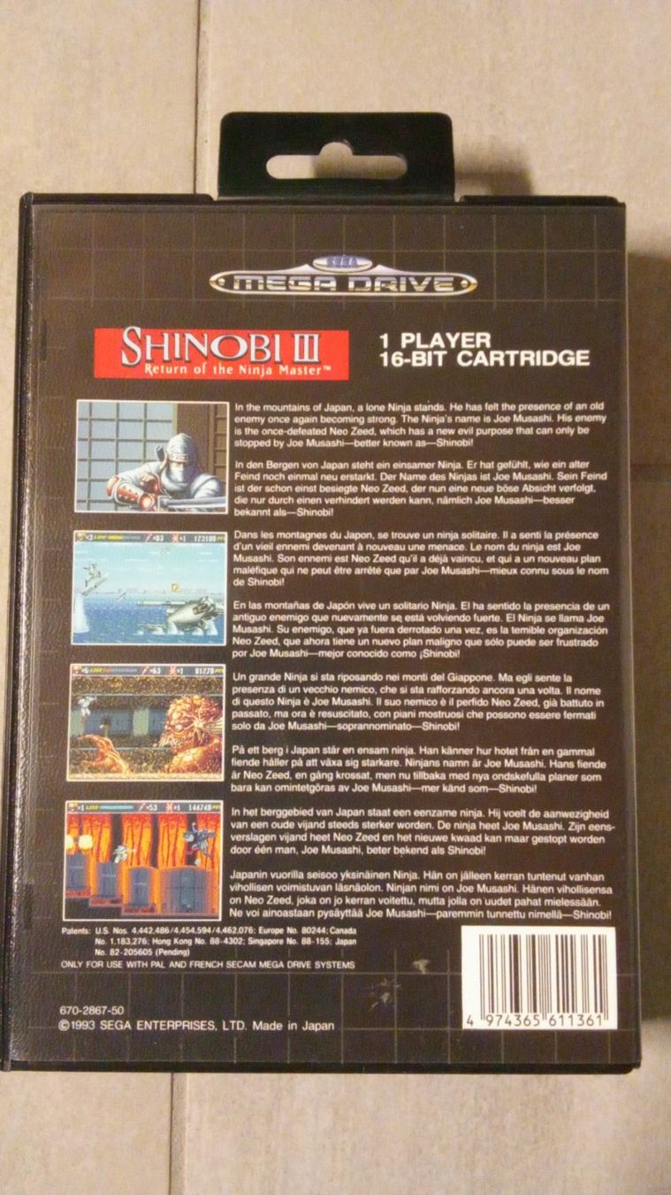 Sega Giochi: Shinobi 3 Mega Drive (CIB) – Usato da leytron venduto da willowlepetit 2