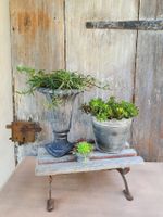 Blumentopf Topf grau verzinkt Shabby Chic