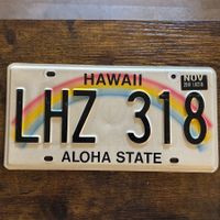 🇺🇸 U.S. Autoschild, Hawaii LHZ 318 - ORIGINAL