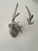 Geweih Wandobjekt Hirschkopf – silber – neu mit Etikett