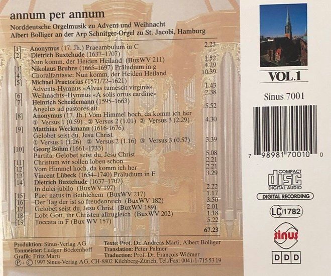 CD: Annum per annum (Orgel: Albert Bolliger) – Usato da Grüningen venduto da azulblanco 1