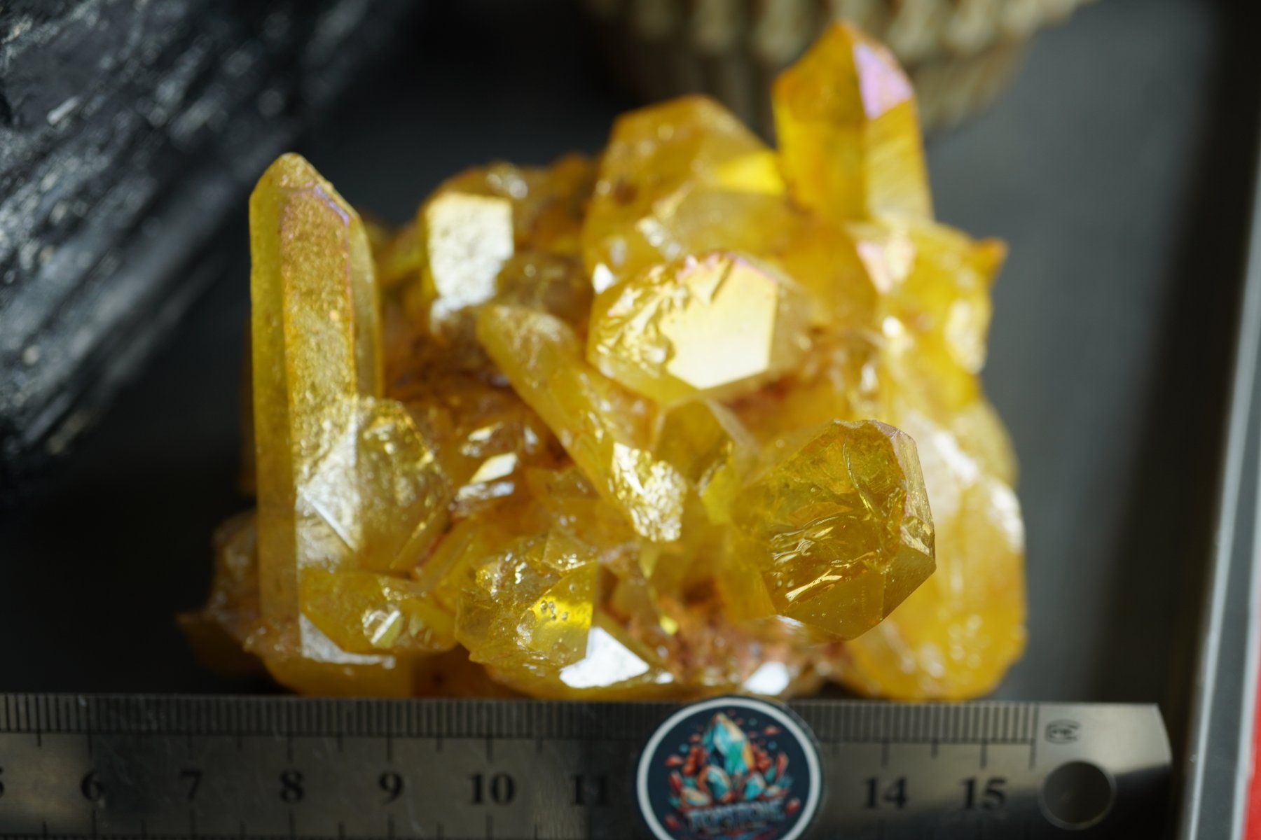 Minerali & Pietre curative: Bergkristall mit Hammerschlag Bedampft   Aqua Gold – Nuovo e nell'imballaggio originale da Eschenbach SG venduto da topstone 5
