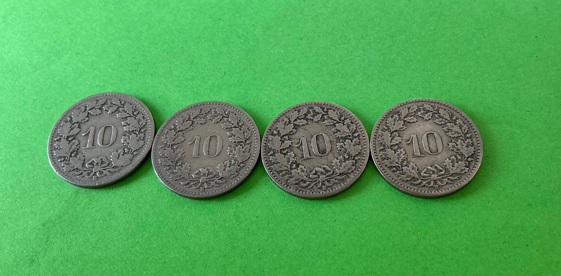 Tutti le monete: 10 Rappen 1906 - 1907 - 1908 - 1909 – Usato da Dübendorf venduto da Troll_88 1