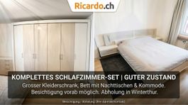 Schlafzimmer-Set Kleiderschrank Bett Nachttische Kommode