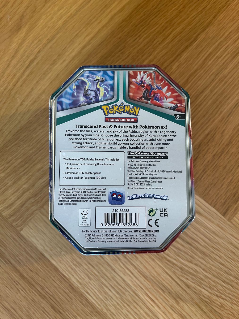 Pokémon Sammelbilder & Trading cards: Pokemon Paldea Legends Tin Box: Miraidon Ex / Englisch – Gebraucht aus Wangen an der Aare von SG94 1
