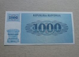 Slovenija ++ 1000 Tolar 1991, gute Erhaltung