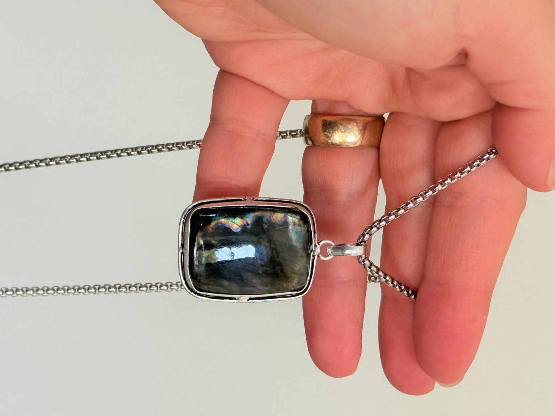 Ketten: Collier avec Labradorite – Neu und originalverpackt aus Genève von AWWA 5