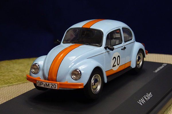 Volkswagen Modellini d'auto: VW Käfer 1200 #20 Gulf Design hellblau / orange / Decor – Nuovo e nell'imballaggio originale da Gerlafingen venduto da espero88 4