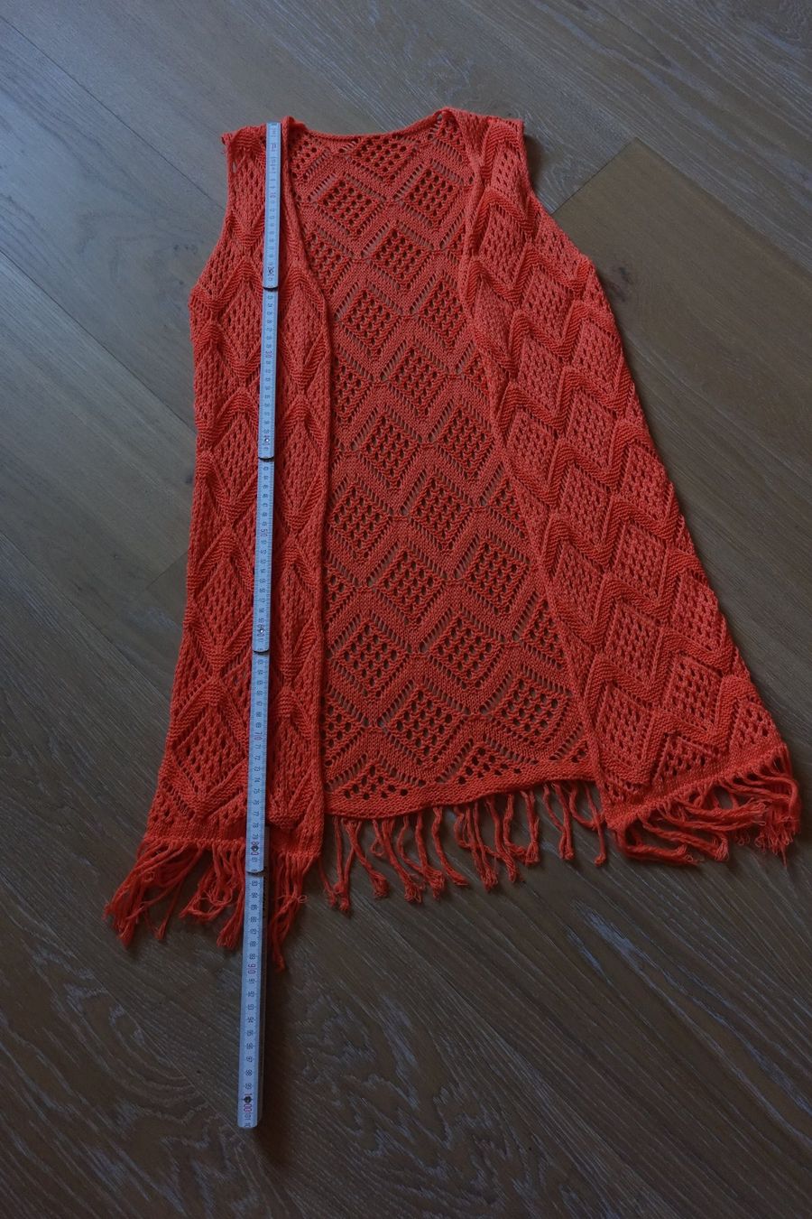 Gilet & Giacche senza maniche: Offenes Gilet, Romben-Strickmuster/Fransen, ca. Gr. 36/38 – Nuovo (secondo la descrizione) da Trimbach venduto da bergmann67 3