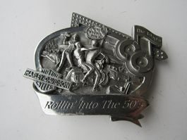 Gürtelschnalle Motor Harley Davidson ,,Rollin into the 50s,,