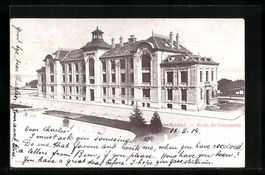 AK Neuchâtel, Ecole de Commerce, 1904