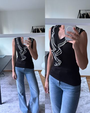 H&M black n white top like new! (size S)