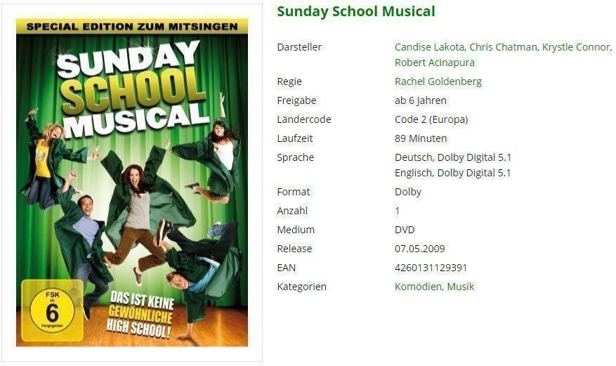 Tutti i DVDs: Sunday School Musical - DVD – Usato da Buchrain venduto da Sssschaller