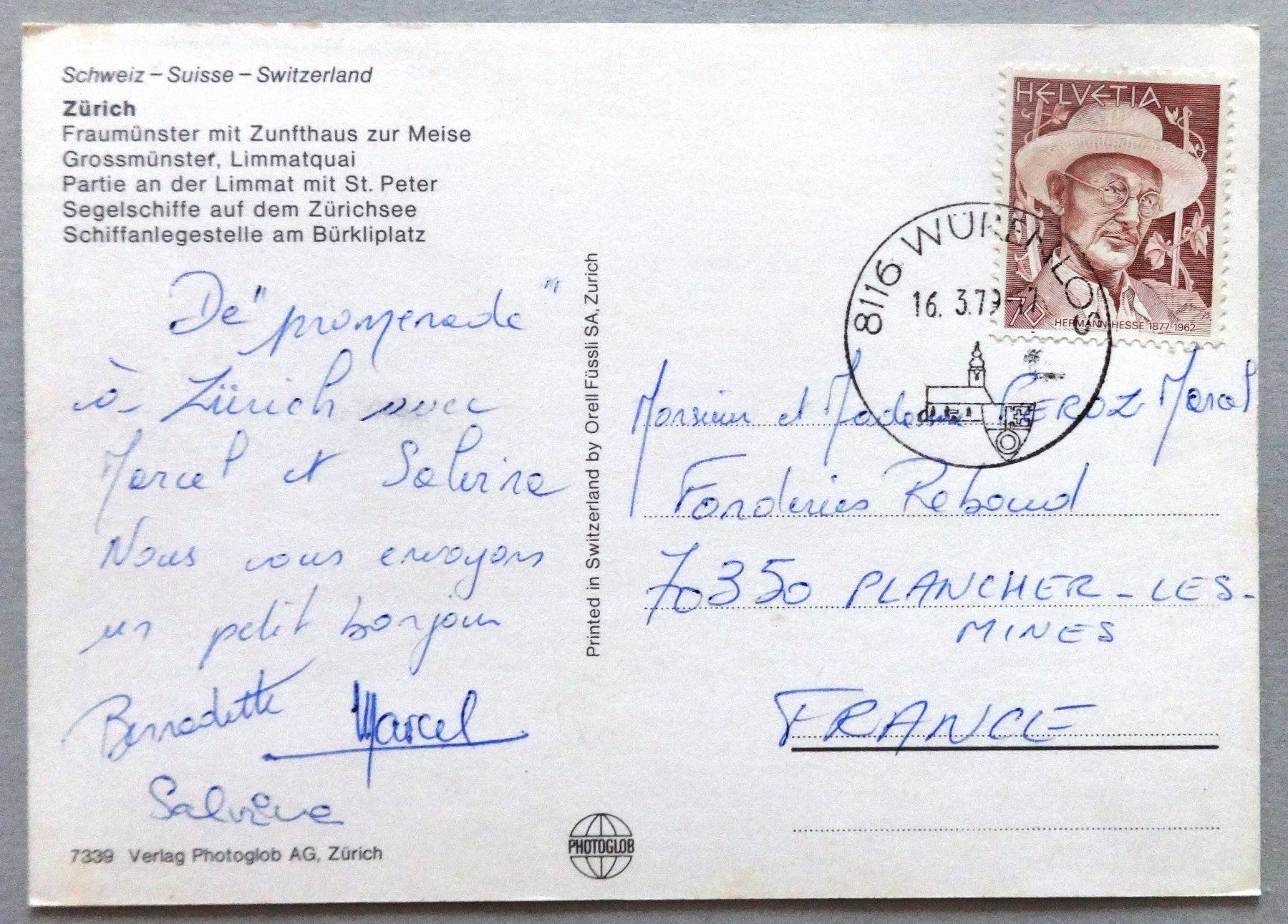 Cartoline postali: Zürich - Multivues – Usato da Fétigny venduto da Billy2miny 1