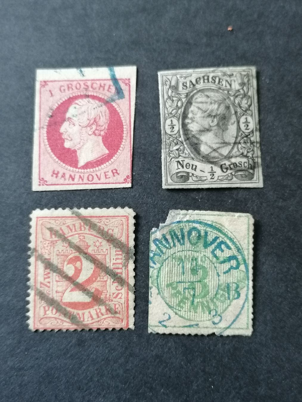Alle Briefmarken: 4mal Alt Deutschland  – Gebraucht aus Happerswil von tschergi