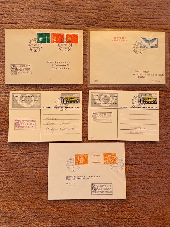 Grand Prix/ Grosser Preis der Schweiz 193852 Briefe, selten Kaufen