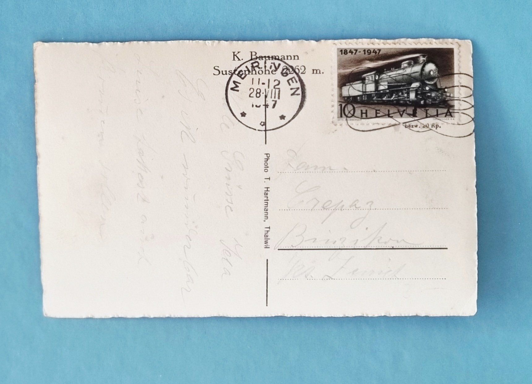 Cartoline postali: Susten - Passhöhe - 1947 – Usato da Rothrist venduto da RROENK 1